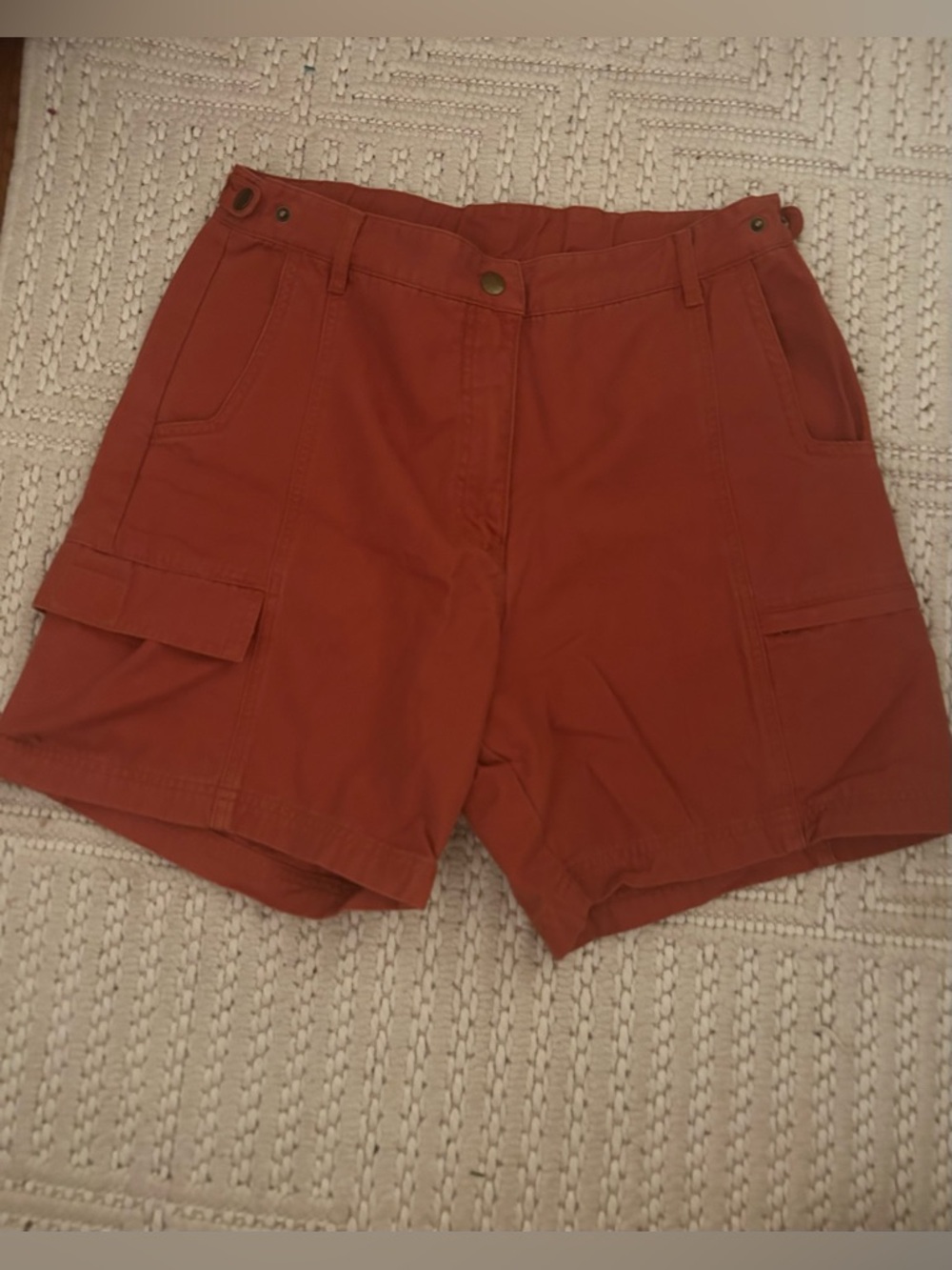 Woolrich Women's Sz 14 Burnt Orange Cotton Blend Coastal Beachy Summery Shorts